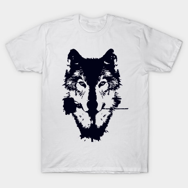 Wolf Face T-Shirt by kamalivan